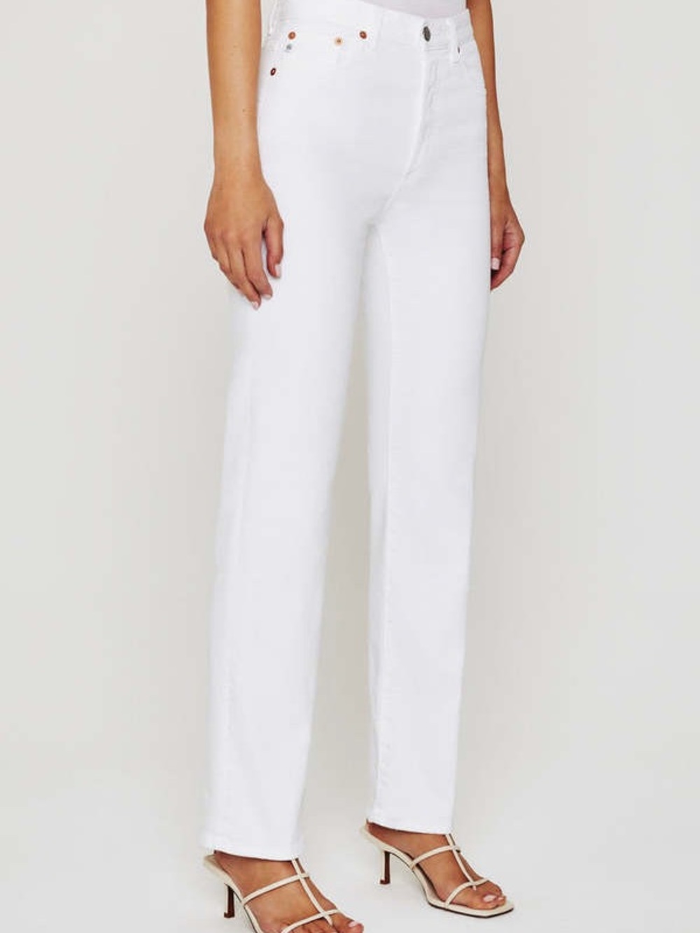 AG Adriano Goldschmied White Alexxis high rise vintage straight jeans size 30
